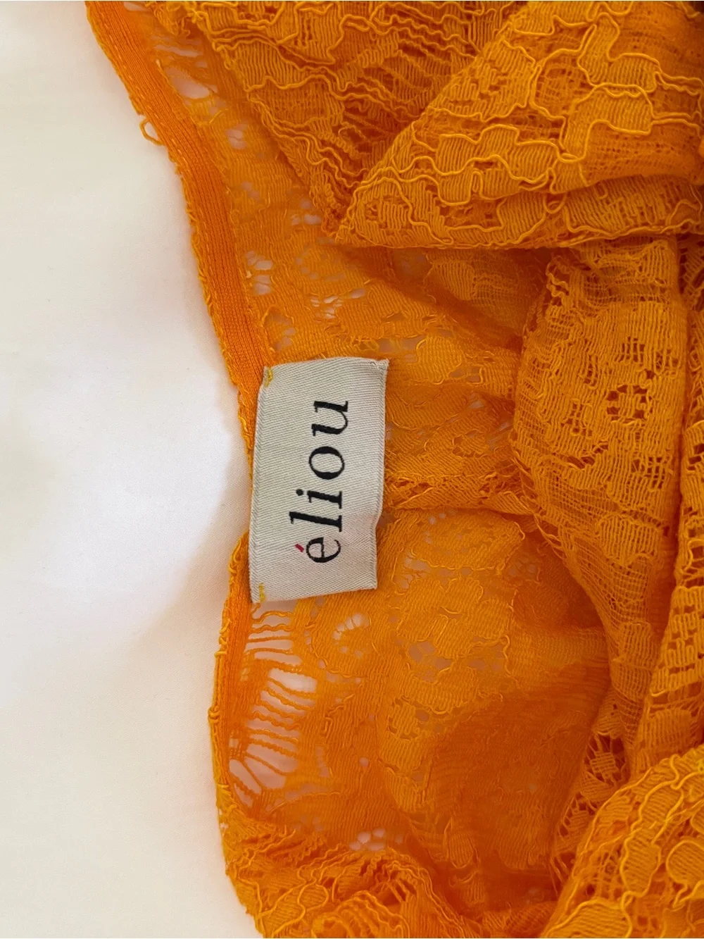 Eliou Strapless Orange Lace Maxi Dress